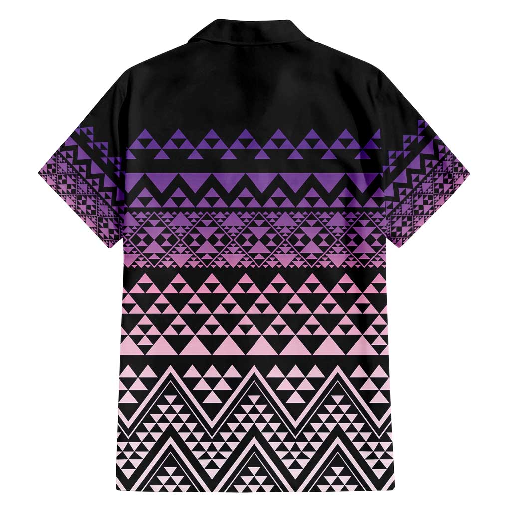 Maori Niho Taniwha Te Wheiao Family Matching Off Shoulder Short Dress and Hawaiian Shirt Waiporoporo LT7 - Polynesian Pride