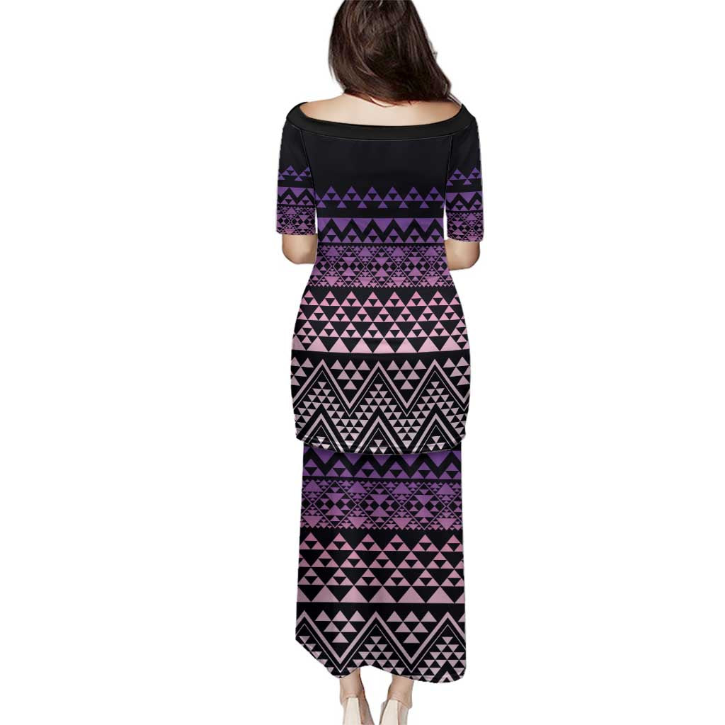 Maori Niho Taniwha Te Wheiao Family Matching Puletasi and Hawaiian Shirt Waiporoporo - Polynesian Pride