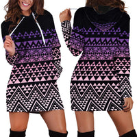 Maori Niho Taniwha Te Wheiao Hoodie Dress Waiporoporo LT7 - Polynesian Pride