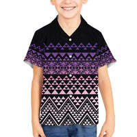 Maori Niho Taniwha Te Wheiao Kid Hawaiian Shirt Waiporoporo LT7 Kid Purple - Polynesian Pride