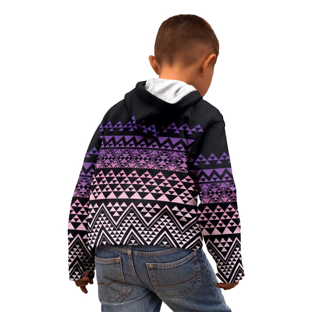 Maori Niho Taniwha Te Wheiao Kid Hoodie Waiporoporo - Polynesian Pride