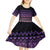 Maori Niho Taniwha Te Wheiao Kid Short Sleeve Dress Waiporoporo - Polynesian Pride