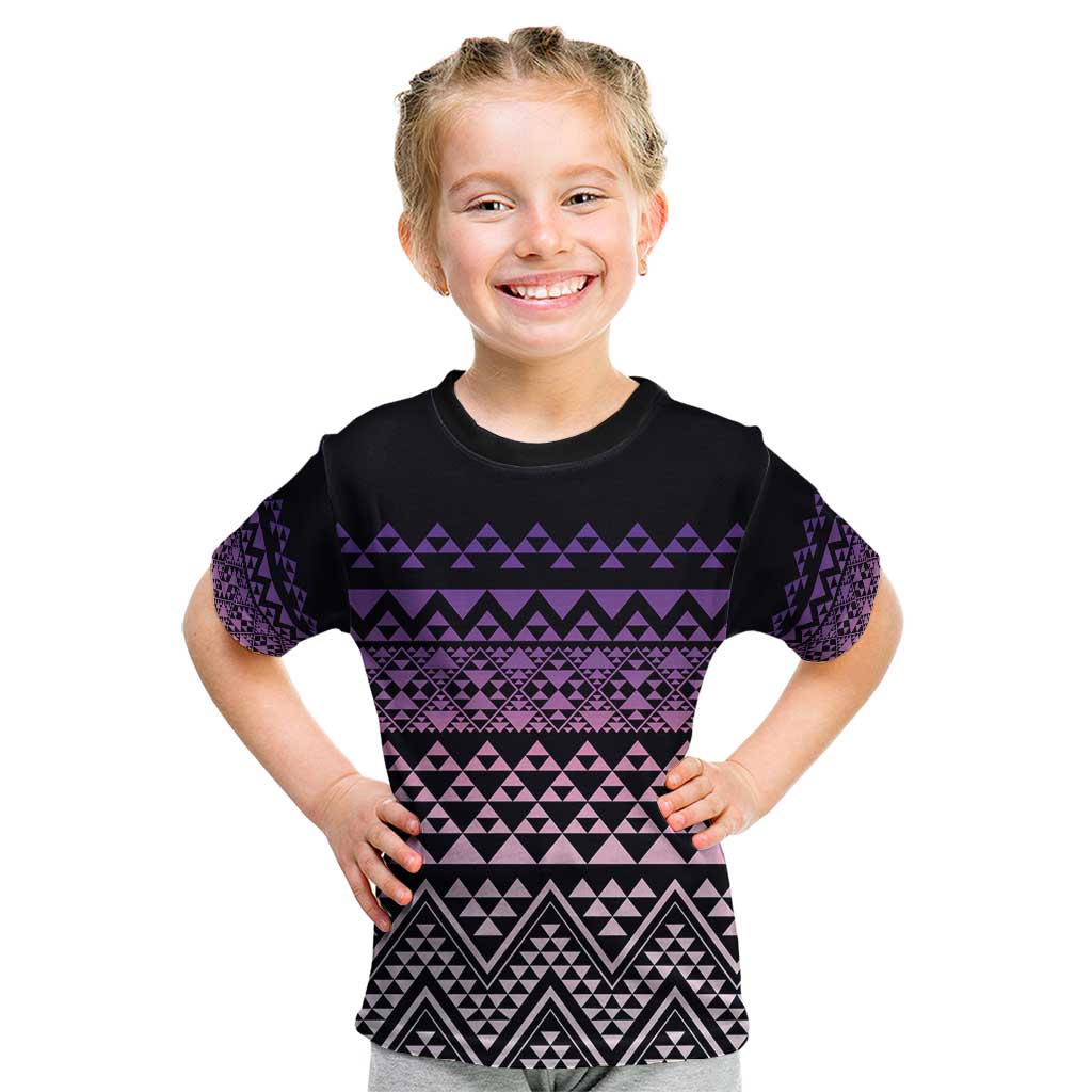 Maori Niho Taniwha Te Wheiao Kid T Shirt Waiporoporo - Polynesian Pride