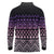 Maori Niho Taniwha Te Wheiao Long Sleeve Polo Shirt Waiporoporo - Polynesian Pride