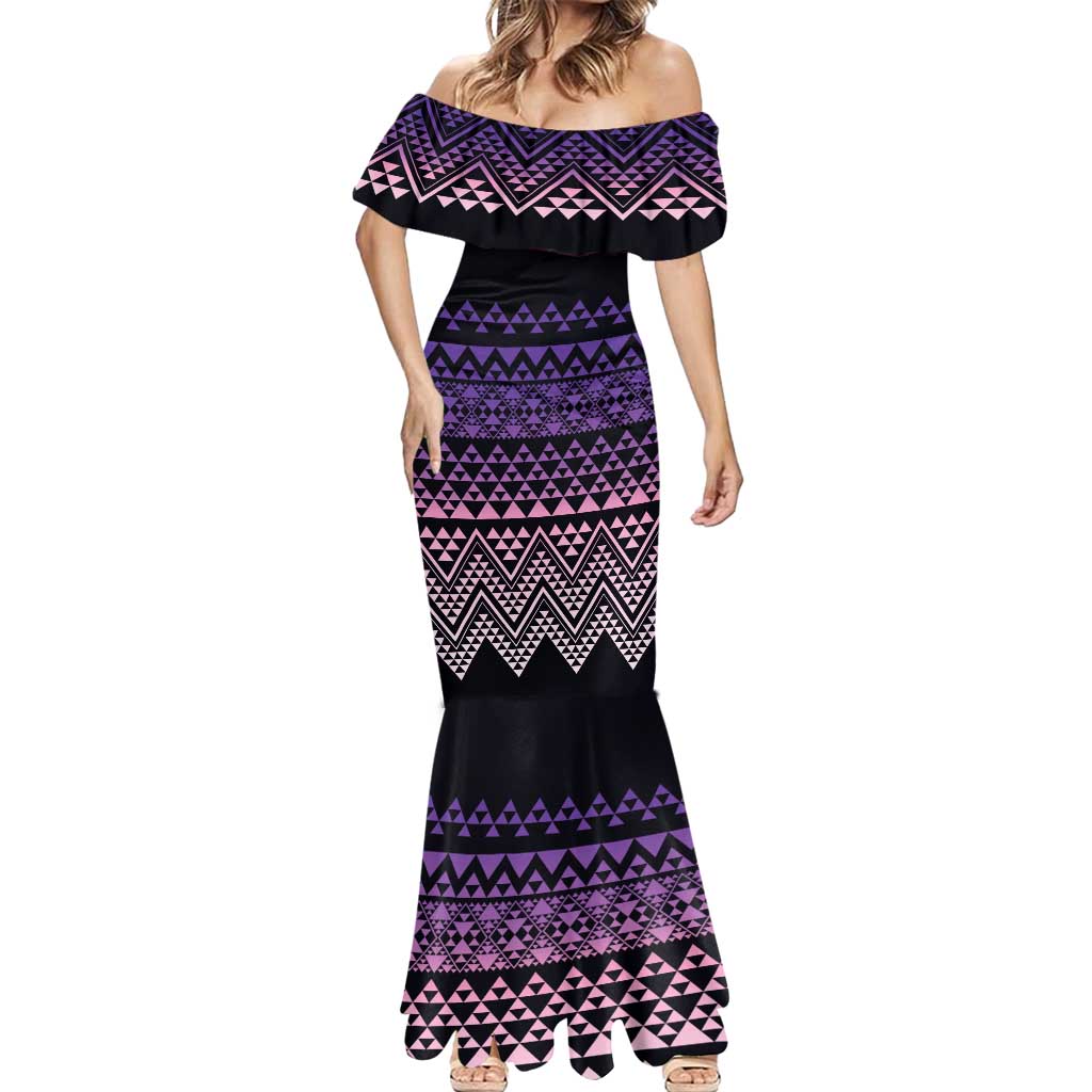 Maori Niho Taniwha Te Wheiao Mermaid Dress Waiporoporo - Polynesian Pride