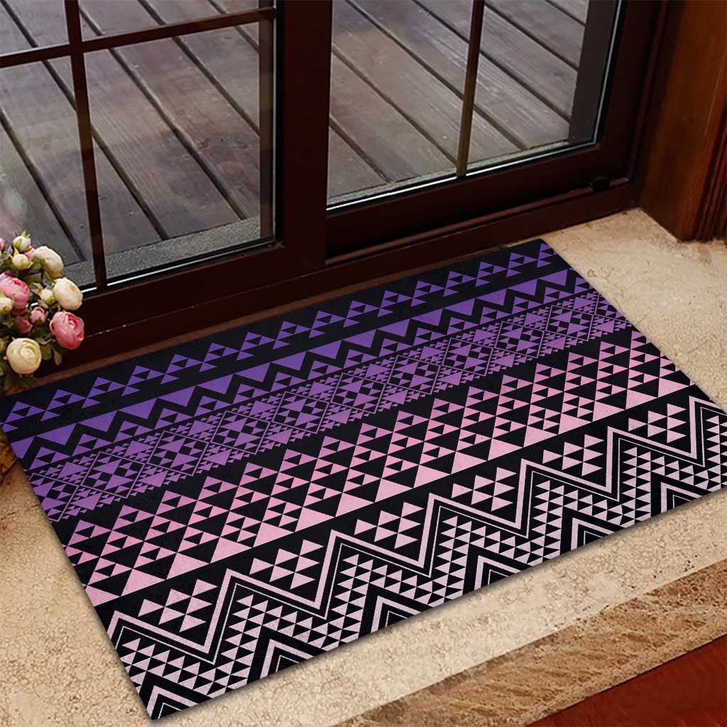 Maori Niho Taniwha Te Wheiao Rubber Doormat Waiporoporo - Polynesian Pride