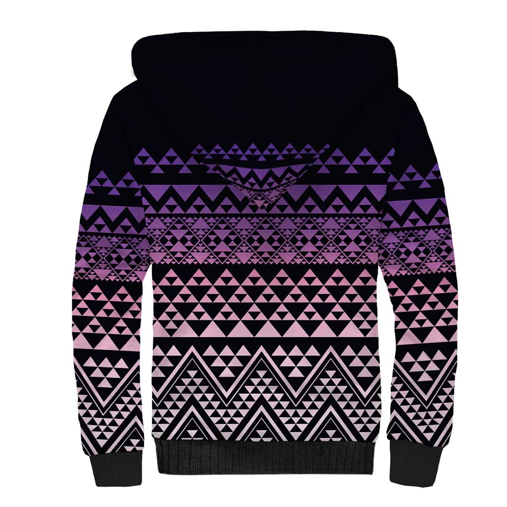 Maori Niho Taniwha Te Wheiao Sherpa Hoodie Waiporoporo LT7 - Polynesian Pride