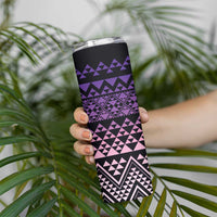 Maori Niho Taniwha Te Wheiao Skinny Tumbler Waiporoporo - Polynesian Pride