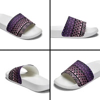 Maori Niho Taniwha Te Wheiao Slide Sandals Waiporoporo - Polynesian Pride