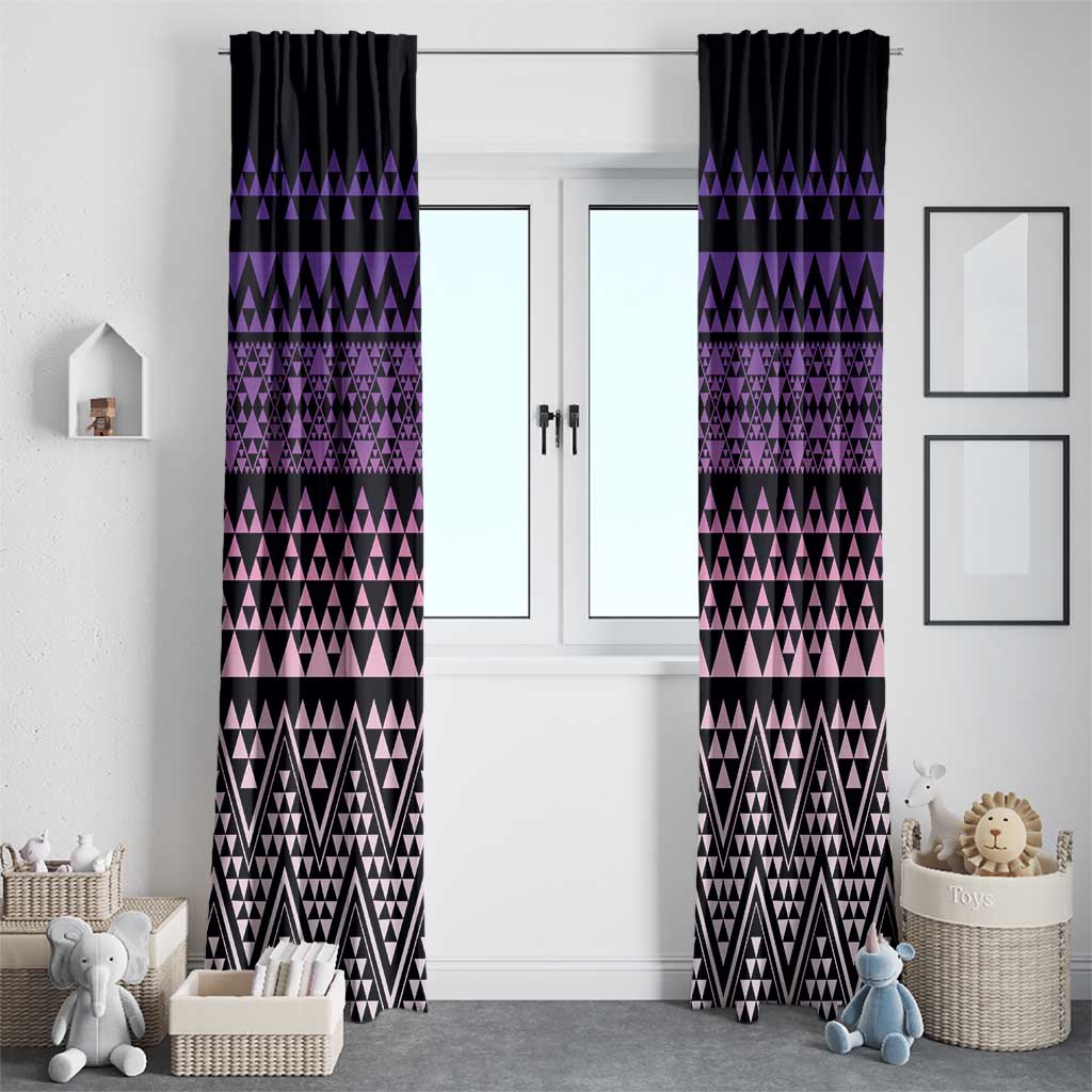 Maori Niho Taniwha Te Wheiao Window Curtain Waiporoporo - Polynesian Pride
