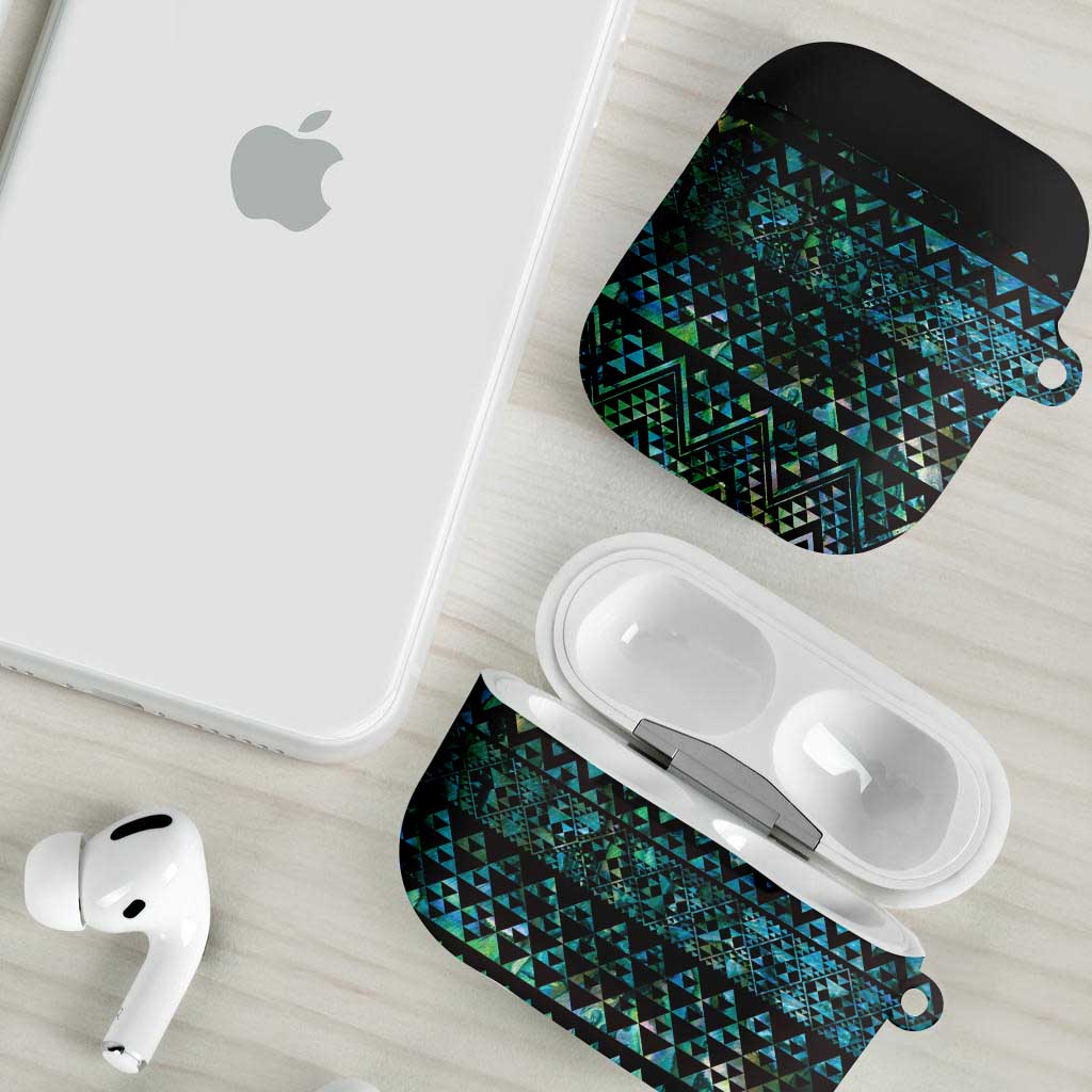 Maori Niho Taniwha Te Wheiao AirPods Case Paua Shell - Polynesian Pride