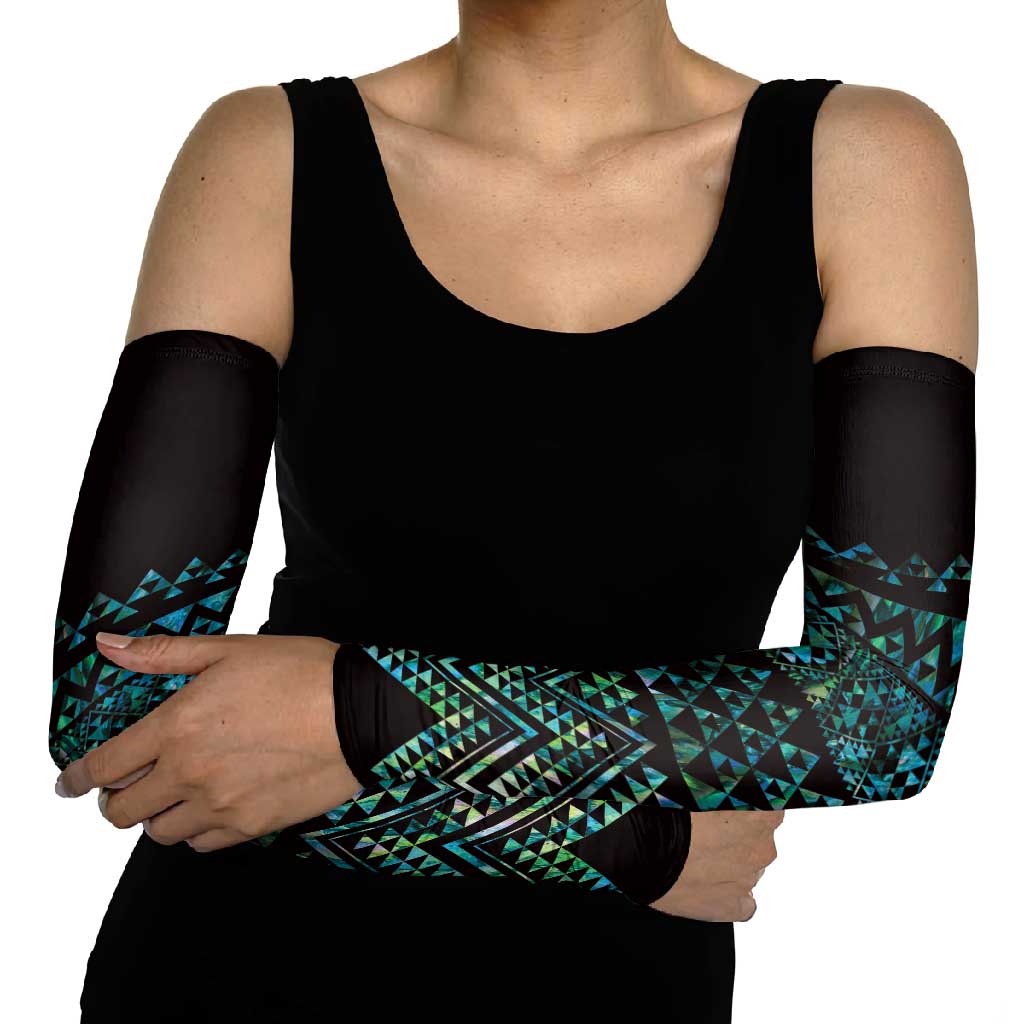 Maori Niho Taniwha Te Wheiao Arm Sleeves Paua Shell - Polynesian Pride
