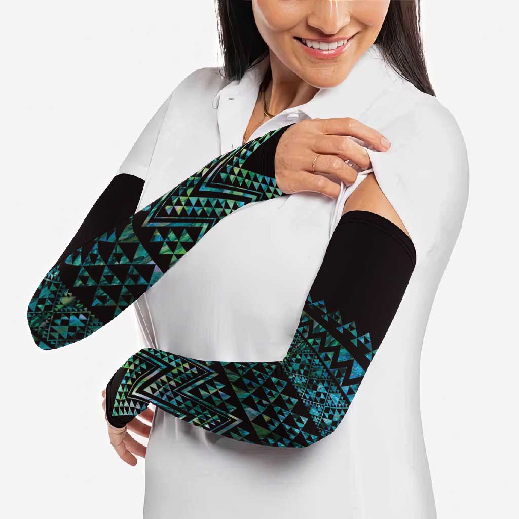 Maori Niho Taniwha Te Wheiao Arm Sleeves Paua Shell - Polynesian Pride