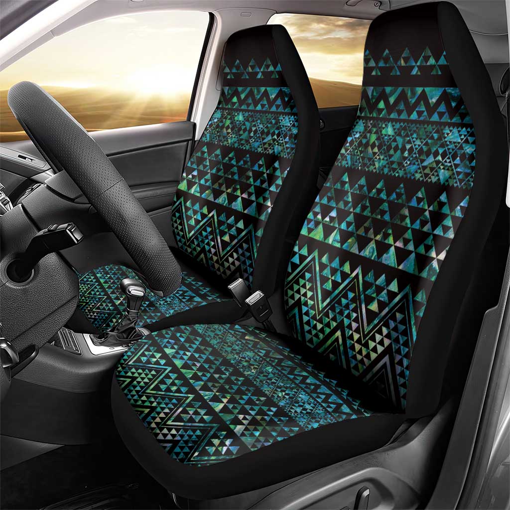 Maori Niho Taniwha Te Wheiao Car Seat Cover Paua Shell - Polynesian Pride
