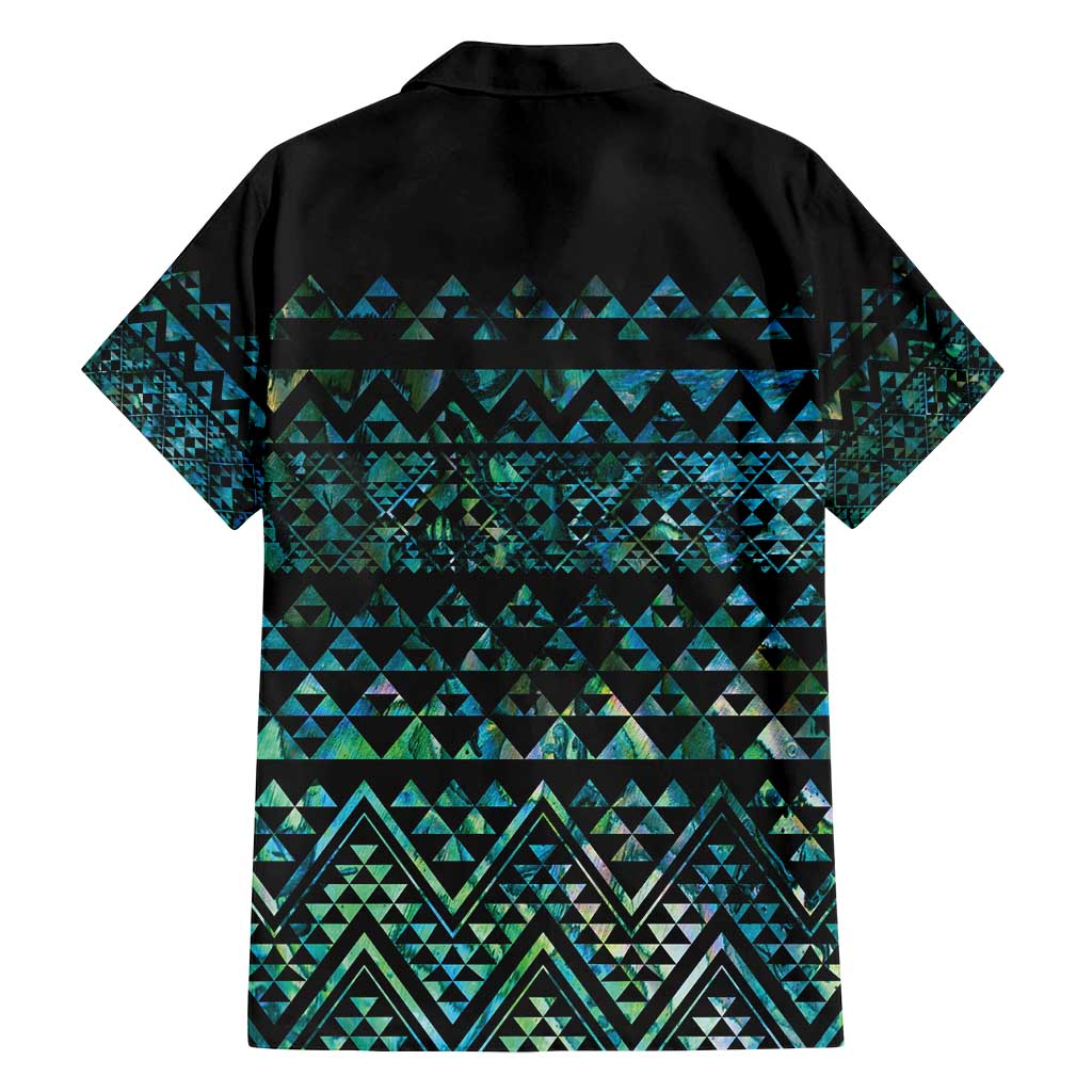 Maori Niho Taniwha Te Wheiao Family Matching Tank Maxi Dress and Hawaiian Shirt Paua Shell - Polynesian Pride
