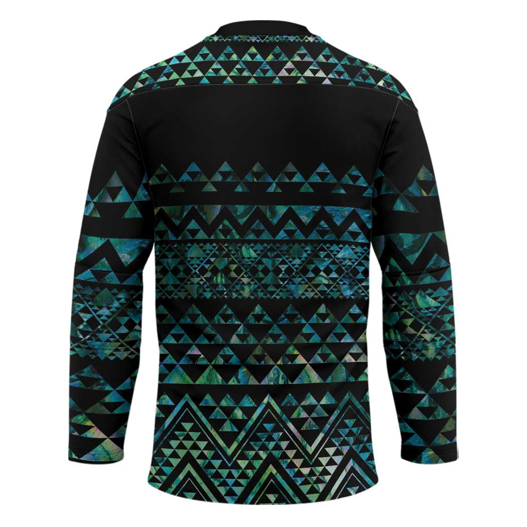 Maori Niho Taniwha Te Wheiao Hockey Jersey Paua Shell - Polynesian Pride