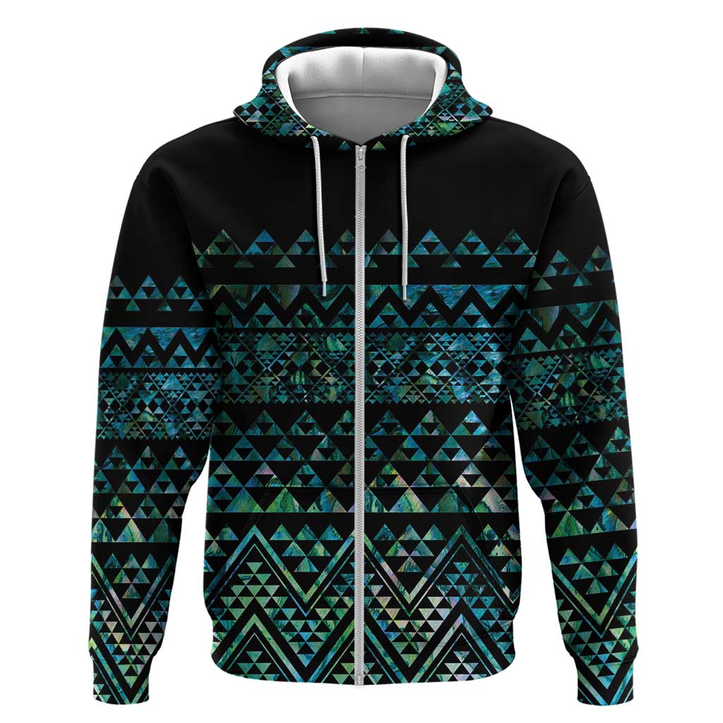 Maori Niho Taniwha Te Wheiao Hoodie Paua Shell - Polynesian Pride