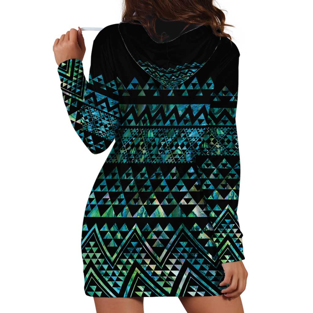 Maori Niho Taniwha Te Wheiao Hoodie Dress Paua Shell - Polynesian Pride