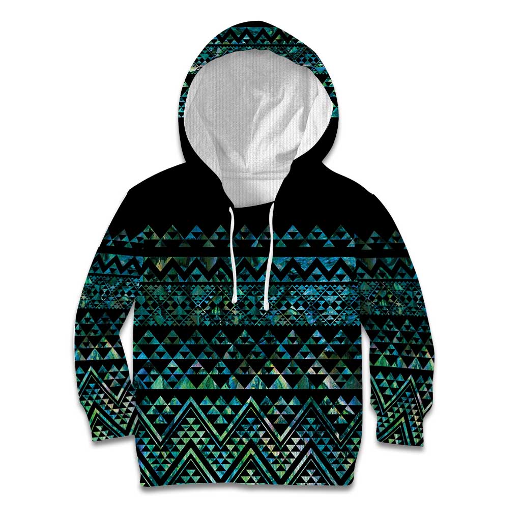 Maori Niho Taniwha Te Wheiao Kid Hoodie Paua Shell - Polynesian Pride