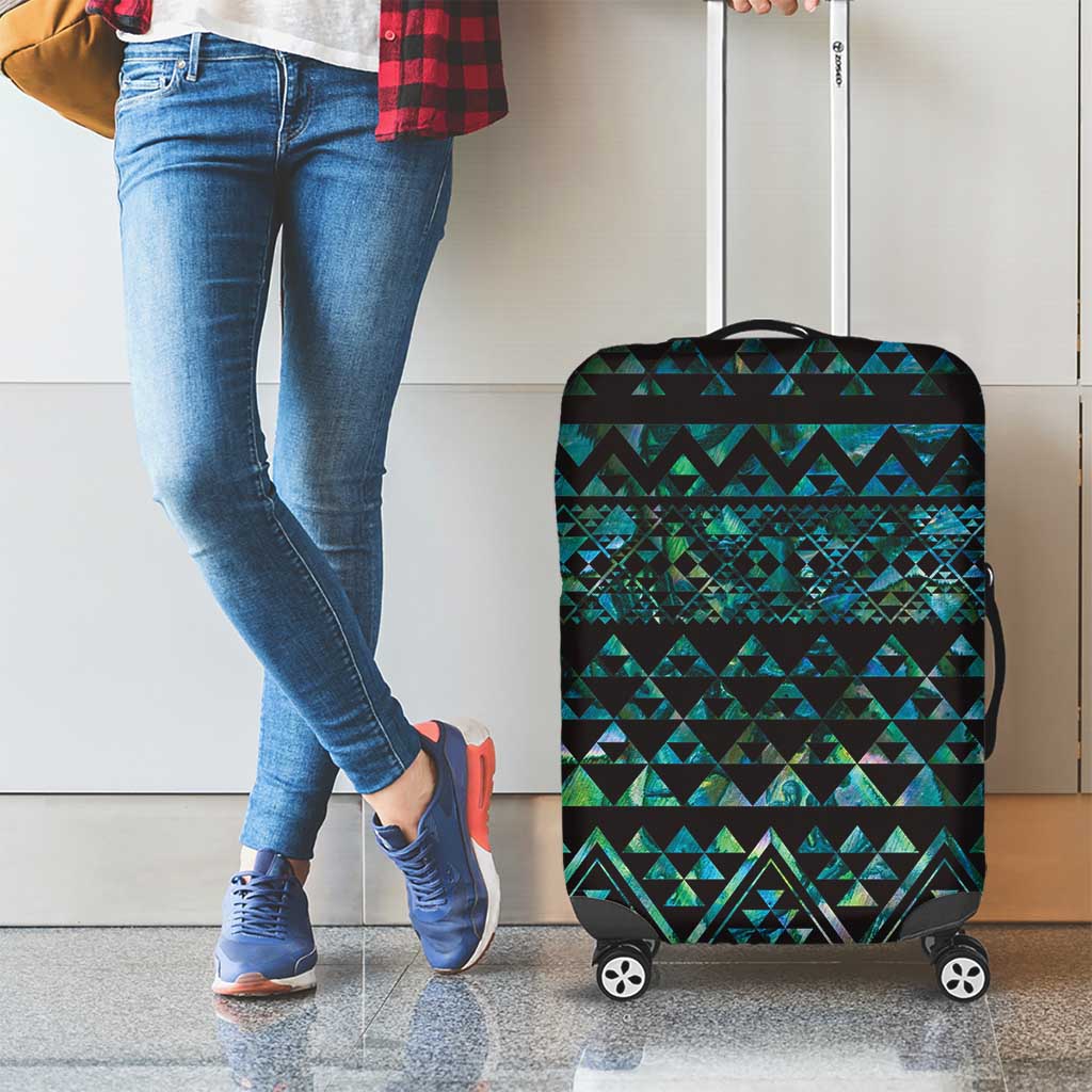 Maori Niho Taniwha Te Wheiao Luggage Cover Paua Shell - Polynesian Pride