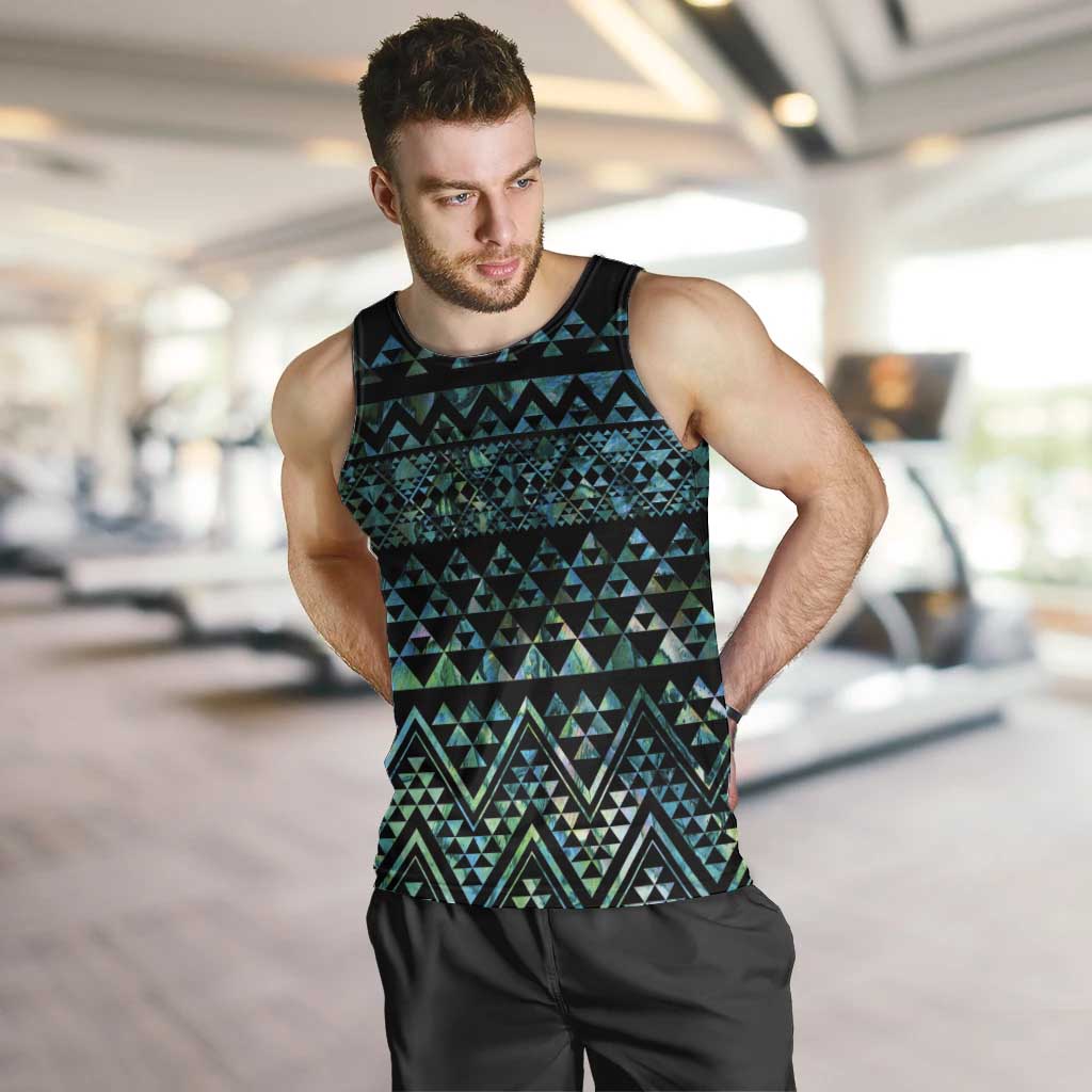 Maori Niho Taniwha Te Wheiao Men Tank Top Paua Shell - Polynesian Pride