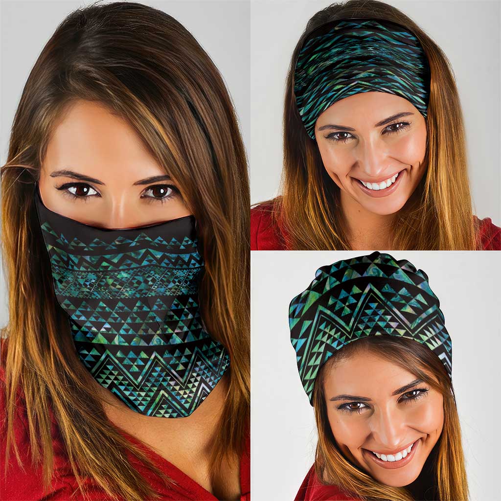 Maori Niho Taniwha Te Wheiao Neck Gaiter Paua Shell - Polynesian Pride