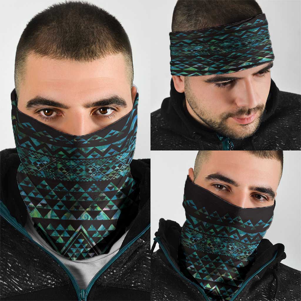 Maori Niho Taniwha Te Wheiao Neck Gaiter Paua Shell - Polynesian Pride