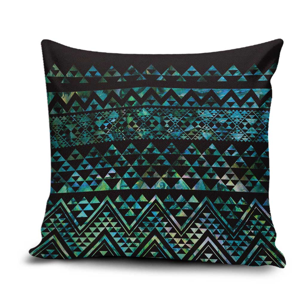 Maori Niho Taniwha Te Wheiao Pillow Cover Paua Shell - Polynesian Pride