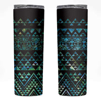 Maori Niho Taniwha Te Wheiao Skinny Tumbler Paua Shell LT7 Colorful - Polynesian Pride