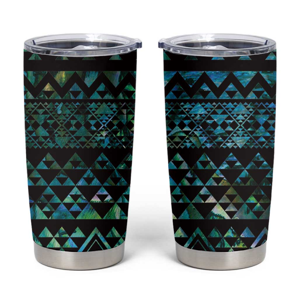 Maori Niho Taniwha Te Wheiao Tumbler Cup Paua Shell - Polynesian Pride