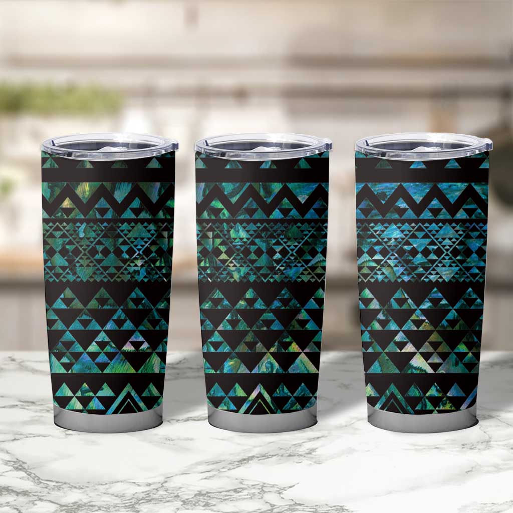 Maori Niho Taniwha Te Wheiao Tumbler Cup Paua Shell - Polynesian Pride