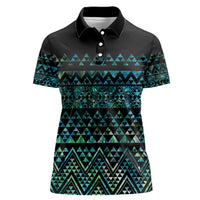 Maori Niho Taniwha Te Wheiao Women Polo Shirt Paua Shell LT7 Female Colorful - Polynesian Pride