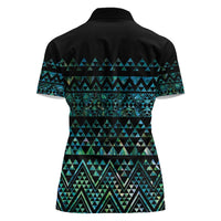 Maori Niho Taniwha Te Wheiao Women Polo Shirt Paua Shell LT7 - Polynesian Pride