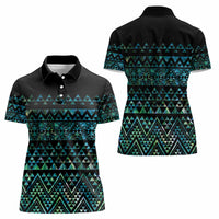Maori Niho Taniwha Te Wheiao Women Polo Shirt Paua Shell LT7 - Polynesian Pride