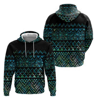 Maori Niho Taniwha Te Wheiao Zip Hoodie Paua Shell - Polynesian Pride