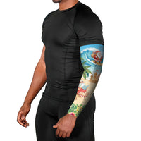 Tropical Christmas Funny Santa Arm Sleeves Beach Vacation LT7 - Polynesian Pride