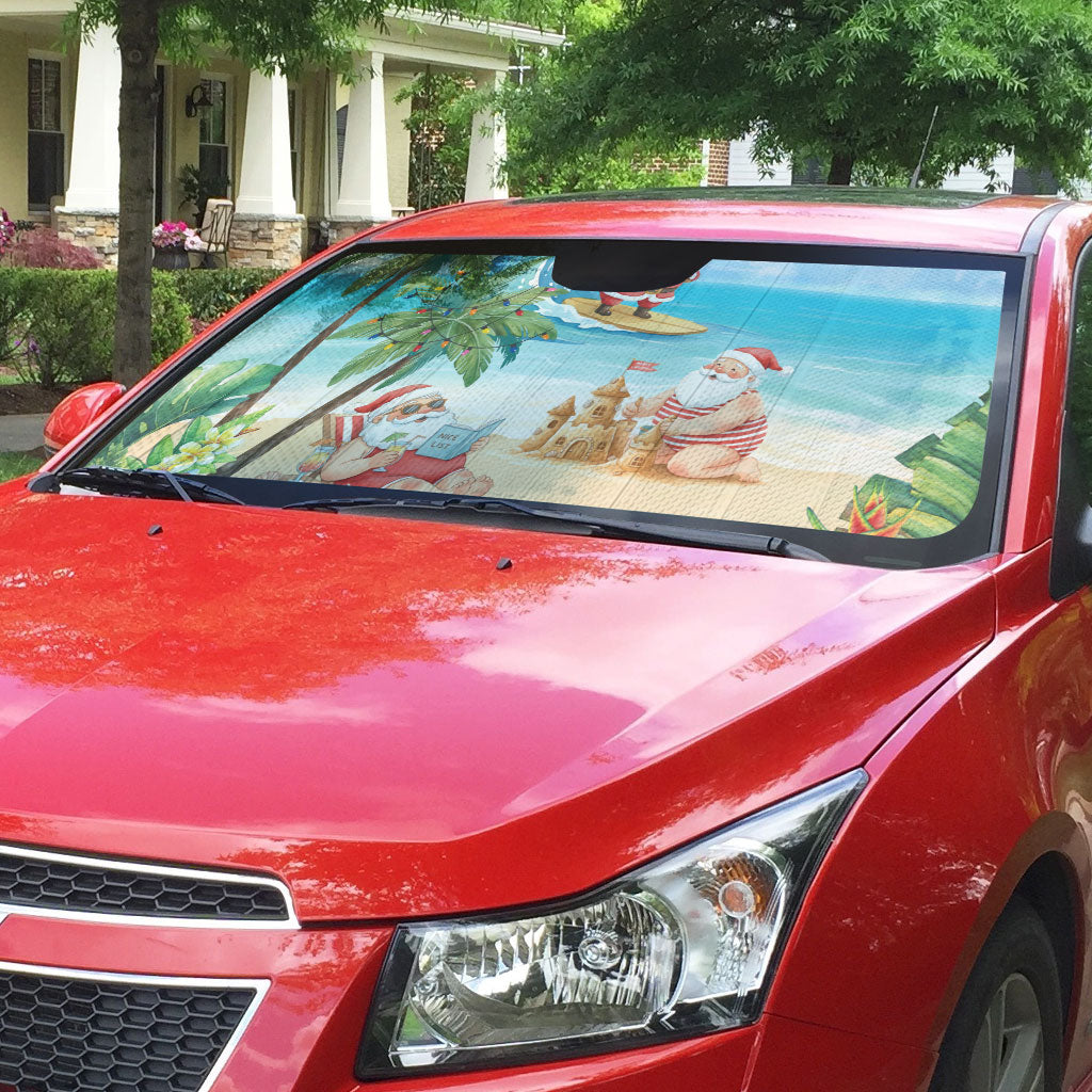 Tropical Christmas Funny Santa Auto Sun Shade Beach Vacation LT7 - Polynesian Pride