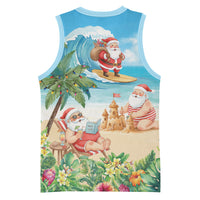 Tropical Christmas Funny Santa Basketball Jersey Beach Vacation LT7 - Polynesian Pride