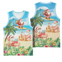Tropical Christmas Funny Santa Basketball Jersey Beach Vacation LT7 - Polynesian Pride