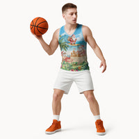 Tropical Christmas Funny Santa Basketball Jersey Beach Vacation LT7 - Polynesian Pride