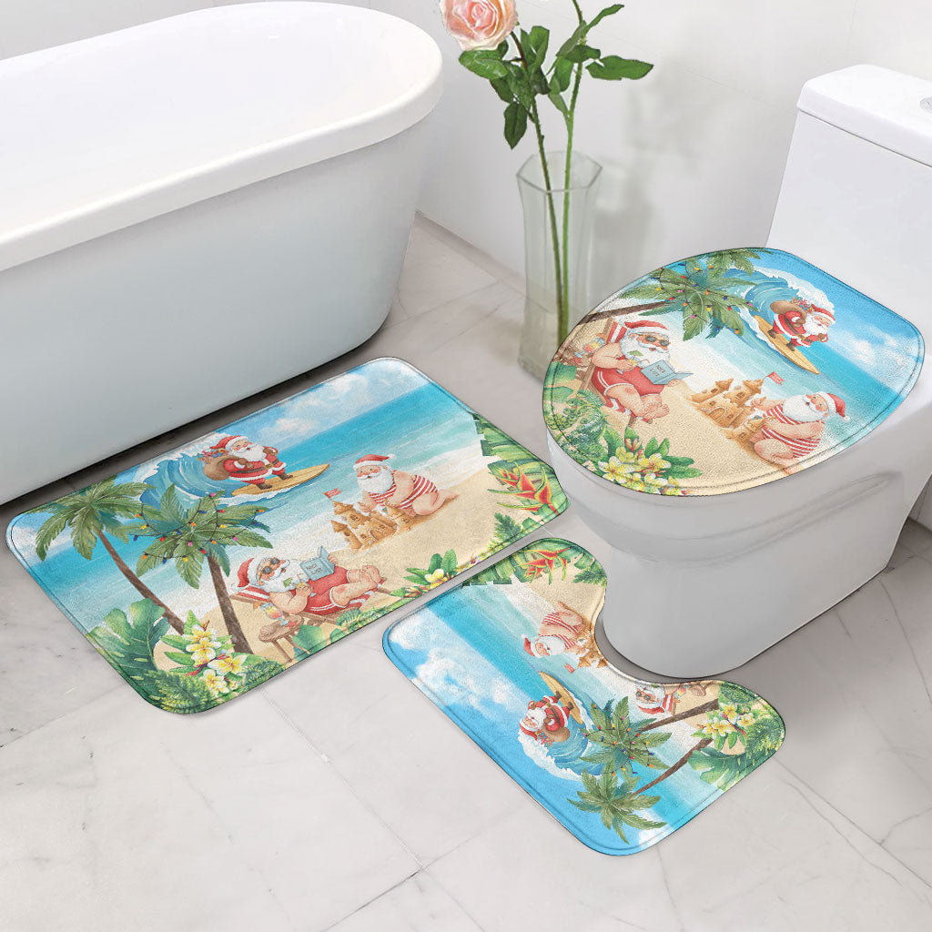 Tropical Christmas Funny Santa Bathroom Set Beach Vacation LT7 - Polynesian Pride