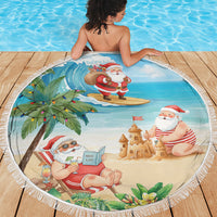 Tropical Christmas Funny Santa Beach Blanket Beach Vacation LT7 - Polynesian Pride