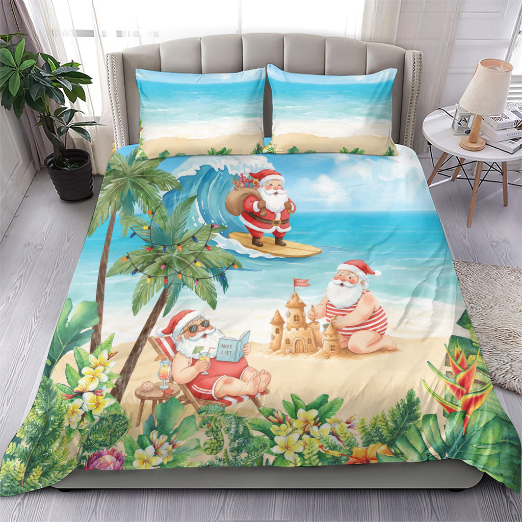 Tropical Christmas Funny Santa Bedding Set Beach Vacation LT7 - Polynesian Pride