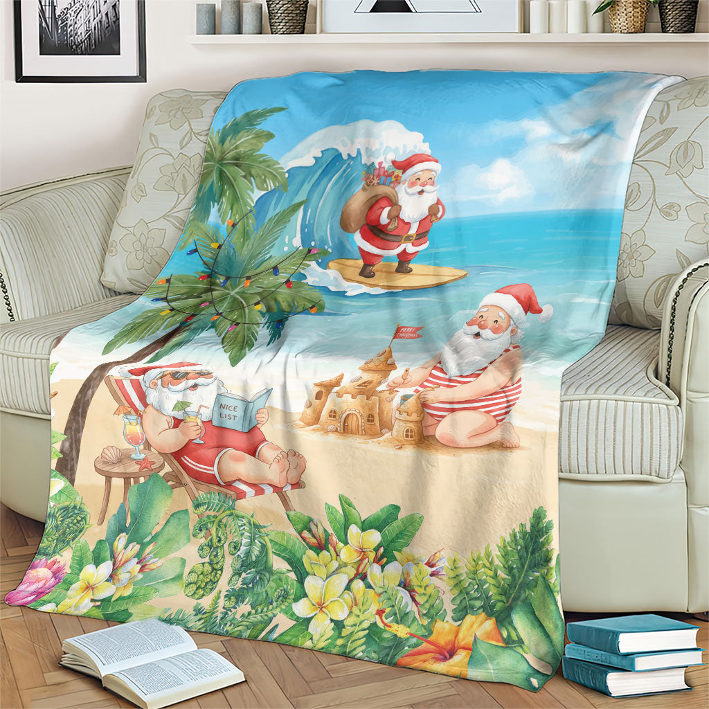 Tropical Christmas Funny Santa Blanket Beach Vacation LT7 - Polynesian Pride