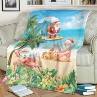 Tropical Christmas Funny Santa Blanket Beach Vacation LT7 - Polynesian Pride