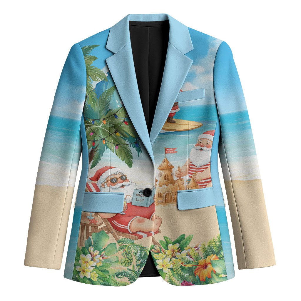 Tropical Christmas Funny Santa Blazer Beach Vacation LT7 Unisex Multicolor - Polynesian Pride
