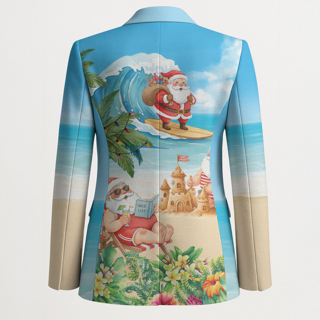 Tropical Christmas Funny Santa Blazer Beach Vacation LT7 - Polynesian Pride