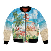 Tropical Christmas Funny Santa Bomber Jacket Beach Vacation LT7 Unisex Multicolor - Polynesian Pride
