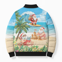 Tropical Christmas Funny Santa Bomber Puffer Jacket Beach Vacation LT7 - Polynesian Pride