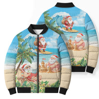 Tropical Christmas Funny Santa Bomber Puffer Jacket Beach Vacation LT7 - Polynesian Pride